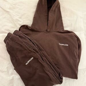 TALENTLESS Chocolate Hoodie and Joggers Set